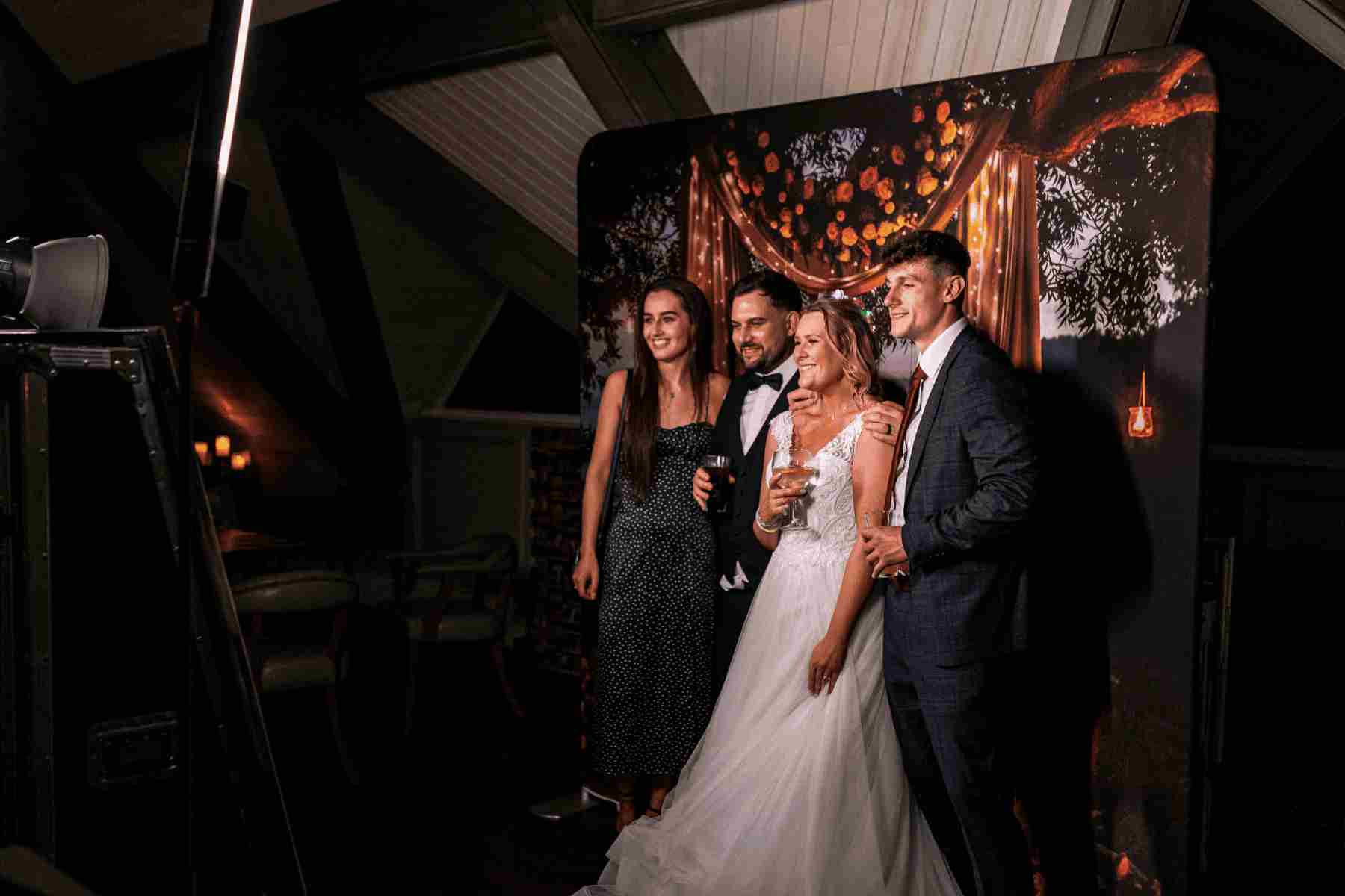 Bride and groom getting picture